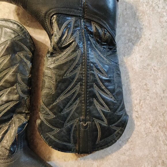 Vintage Durango Cowboy Boots Mens Size 7.5 D Goodyear Black Western Leather main image 7
